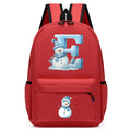 Xmas Snowman Alphabet A-Z Print Backpack for Toddler Girls Boys Schoolbag Holiday Lightweight Kindergarten Kid Daily School Bag