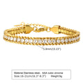 Women Stainless Steel Chain Bracelet, 18K Gold Plated Twist Paperclip Adjustable Link Chunky Stackable - Visuel 6 | SAMAG