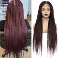 Cornrows Braided Wig Small Square Knotless Box Braids Wigs For Black Women With Baby Hair Synthetic Long 36Inches Braiding Hair