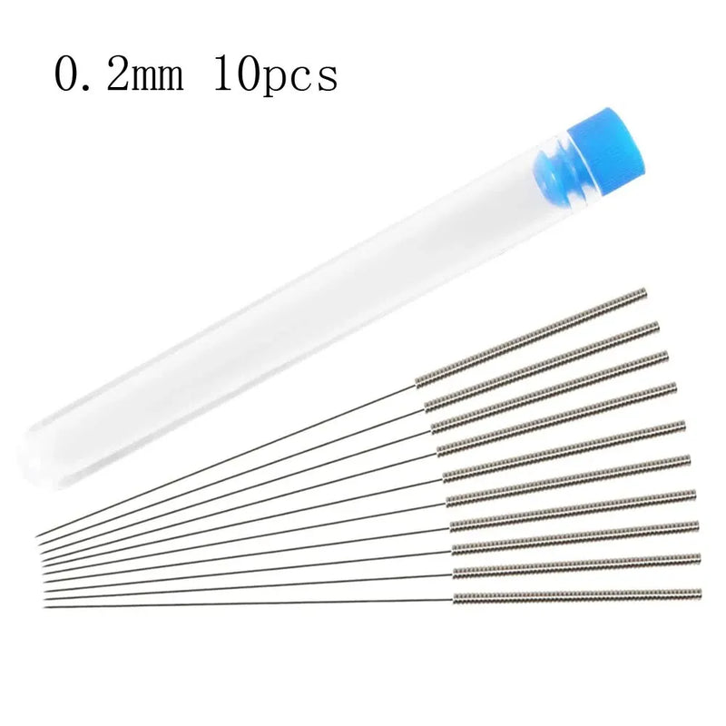 10Pcs Stainless Steel Nozzle Cleaning Needles 0.2mm 0.3mm 0.4mm 0.5mm 0.6mm 0.8mm 1.0mm Drill Bits 3D Printer Parts Accessories