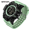 SANDA 6229 Men Outdoor Sports Watch Waterproof Analog Digital Show Multifunction Big Dial Electronic Wristwatch style Male Cloc