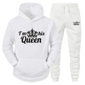 Lover Tracksuit Hoodies Printing QUEEN KING Couple Sweatshirt Plus Size Hooded Clothes Women Two Piece Set - View 19 | SAMAG