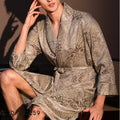 Luxury Jacquard Men's Robe Lingerie Silky Satin Kimono Bathrobe Gown Pajama Spring New Male Sleepwear Homewear Loose Loungewear
