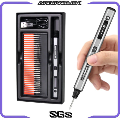 ARROWMAX Engraving Pen Electric Cordless Rotary Tool Kit Mini Grinder with 30 Bits for Metal Wood Plastics Glass | SAMAG