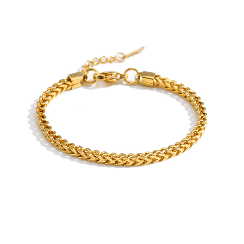 Square Keel Chain Bracelet for Women, Stainless Steel Gold Color Punk Fashion Jewelry Gift - Visuel 2 | SAMAG