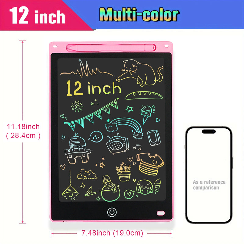 Tablettes électroniques 12 pouces, blocs d’écriture LCD, tableaux à dessin graphiques numériques pour enfants