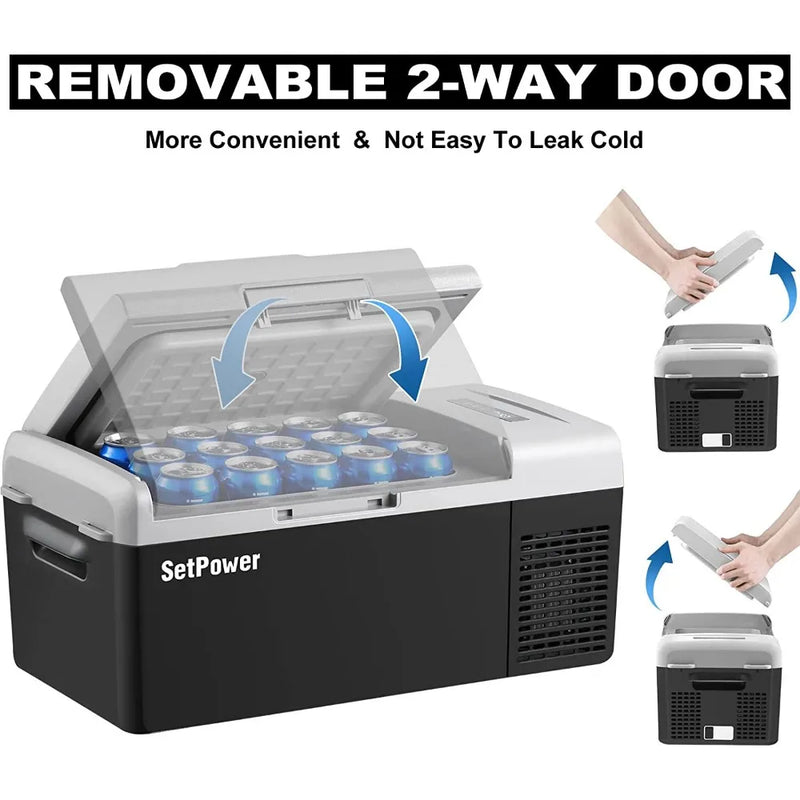 15L Portable Car Refrigerator With AC Adapter Mini Cooler Fridge Fast Cooling