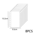 ♥8Pcs Clear A5 A6 A7 Binder Pockets Clear Zipper Folders For 6-Ring Notebook Binder Files Reports Binder