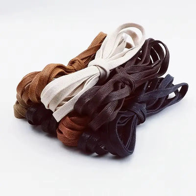 Waxed Waterproof Leather Shoelace Flat 6mm Width Boots | SAMAG