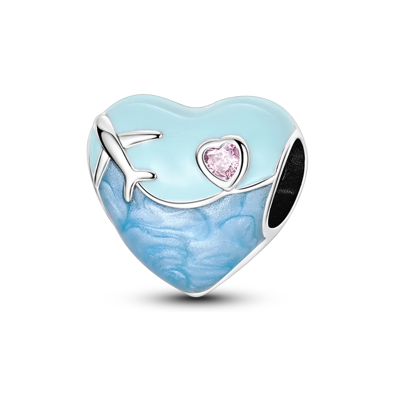 925 Sterling Silver Ocean Theme Charm Beads For Women Blue Wave Dolphin Seashell Compatible Summer Beach Vacation Jewelry