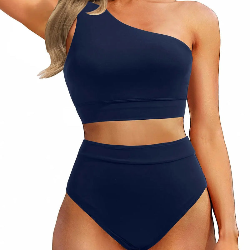 Sexy Single Shoulder Backless Printed Solid Color | SAMAG