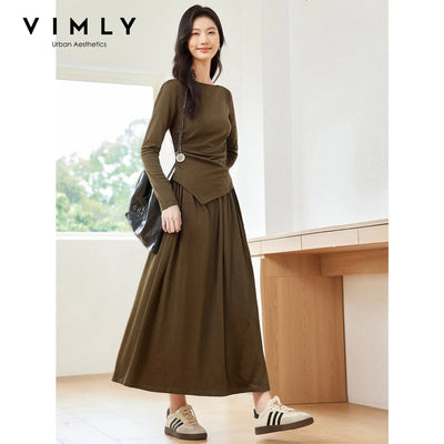VIMLY Women's Two - Piece Set Elegant Hem Irregular Long | SAMAG