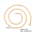 XP Jewelry -- 45 cm x 3 mm 18 k Gold Plated Beads Chains Necklaces for Women Men Matching Pendants