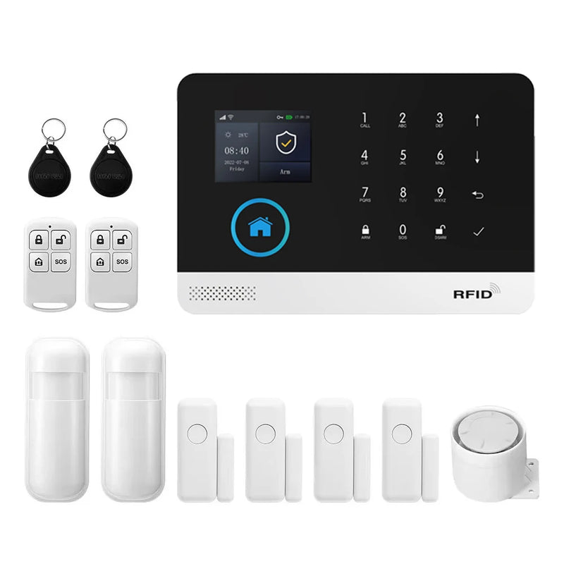 PGST WiFi 4G Home Alarm Security System Set Alexa Automation Alarm Security Protection Door Motion Works with Tuya Smart Life