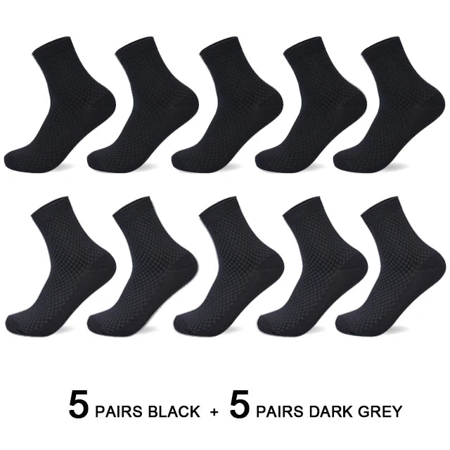 10 Pairs/Lot Men's Bamboo Fiber Socks Compression Autumn | SAMAG