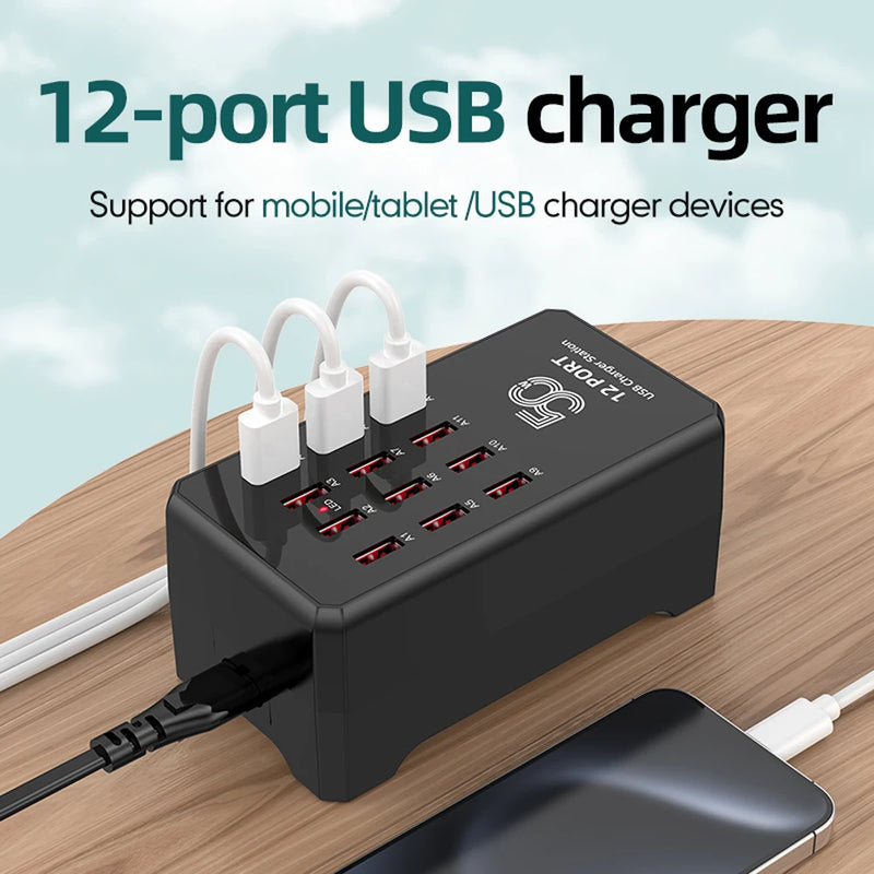 15/20/30/40Port USB Charger for iPhone iPad Samsung Xiaomi Charging Station Dock Multi USB Charger Desktop Mobile Phone Charge