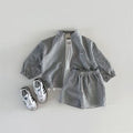 TZ2624 Summer Plaid Stand Collar Jacket And Shorts Set - View 4 | SAMAG