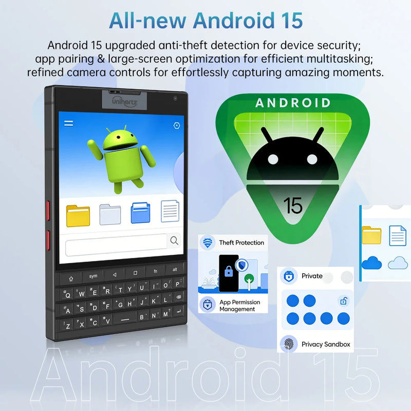 Unihertz Titan 2 Smartphone Android 15 with Physical Keyboard 5G 512GB 12GB Dual Screen 50MP Camera Dual SIM 5050mAh Battery