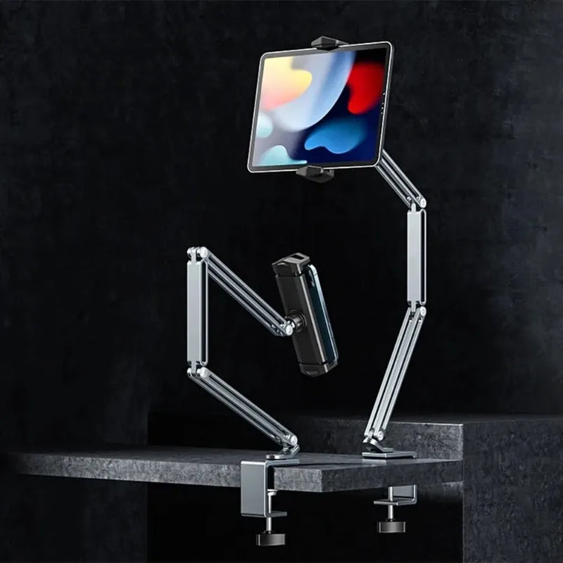 Desk Bed Tablet Stand Adjustable For 4-12.9 Inches Desktop Mobile Phones Tablets Aluminum Arm Mount For iPad Pro Mini Xiaomi Tab