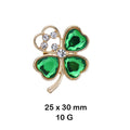 WEIMANJINGDIAN Brand Green Four Leave Clover Irish Shamrock Lucky Crystal Brooches and Lapel Pins Collections