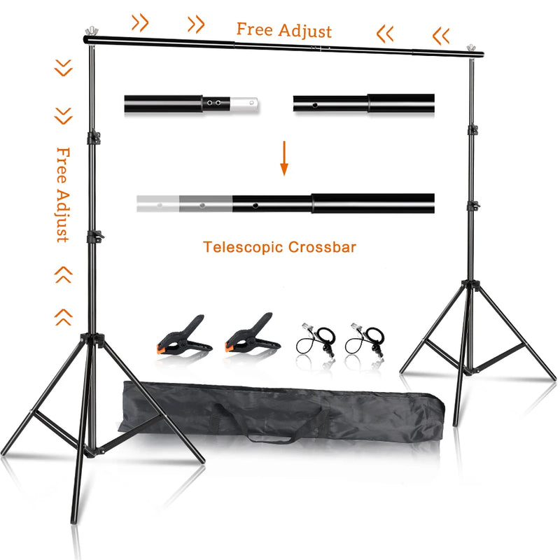 SH Photography Background Backdrop Stand Support Picture Canvas Frame System Kit With Carry Case For Muslin Photo Video Studio