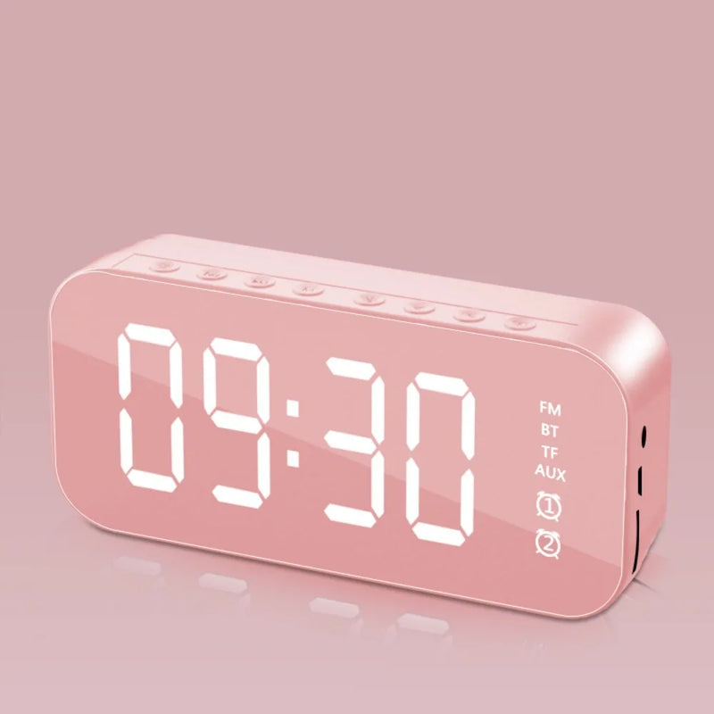 Large LED Screen LED Mirror Screen Alarm Clock Portable Dual Alarm Digital Clock Smart Digital Display FM Radio Clock Student