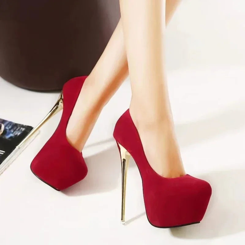 **Fashionable New Round Toe Comfortable Slim Heeled Women's Shoes Summer Sexy and Elegant Super High Heels Party High Heels