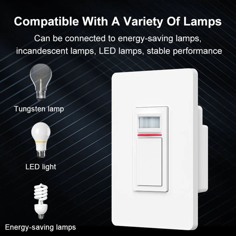 3 Way Tuya WiFi PIR Motion Sensor Smart Home Human Body Infrared Detector 100-120V Movement Sensor Works with Alexa Google Home