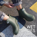 Rain Boots Men's Short-tube Korean Style Casual and Comfortable Outdoor Fishing Waterproof Low-cut Rubber Shoes Rider Work Boots