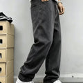 Men's Loose Fit Jeans - Streetwear Cargo Pants with Functional Pockets, Non - Stretch Denim for Everyday & - View 5 | SAMAG
