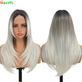 210g/pcs 180% Density Lace Wig 6-24-613 Color Middle Part Glueless Lace Wigs 24 Inch Ombre Blonde Synthetic Hair Daily Use Wigs