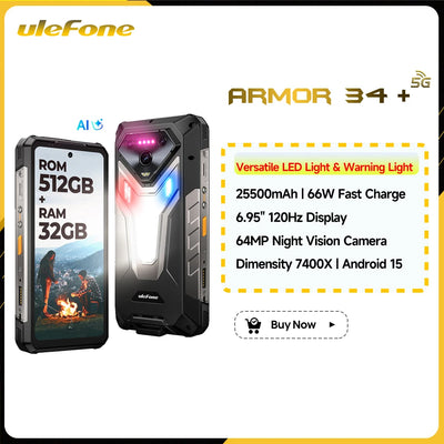 Ulefone Armor 34+ 5G Rugged Phone Smartphone Android 15 | SAMAG