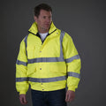 High Visibility Reflective Witnter Jacket Men Waterproof Thickened Safety Coat for Outdoor Work Hi Vis Workwear Bomber Jacket
