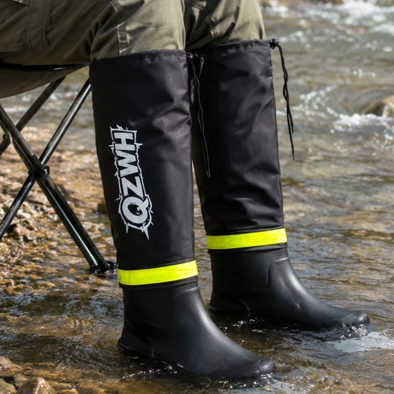 Fashionable Men's Rain Boots Large Size Long Rain Boots Extra Long Outdoor Fishing Shoes Waterproof Non-slip Lightweight Shoes
