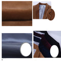 2025 New Autumn Coffee Elegant Slimming Corduroy Suit for Men, Burgundy Skin Friendly Fabric Casual Men's Jacket, Asian Sizes