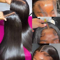 220 Density 360 13x4 Lace Front Wig For Black Women 40 46 Inch Lace Front Human Hair Wig 13x6 Transparent Bone Straight Lace Wig