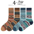 4 Pairs Man Short Socks Retro Bohemian Stripe Style | SAMAG