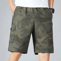 Men's Camo Shorts Elastic Waistband Casual Cargo Hiking | SAMAG