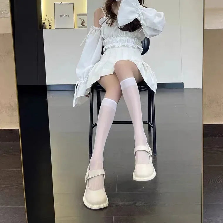 Summer Women's Lolita Overknee Socks Women Stockings Sexy Lace Bow Long Socks Thigh High Stockings Sweet Girls Kawaii Stockings
