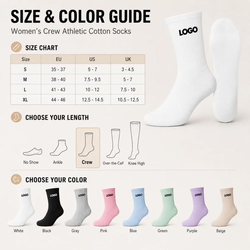 Custom Letter Socks Gym Crew for Men Women Embroidery | SAMAG