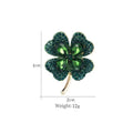 WEIMANJINGDIAN Brand Green Four Leave Clover Irish Shamrock Lucky Crystal Brooches and Lapel Pins Collections