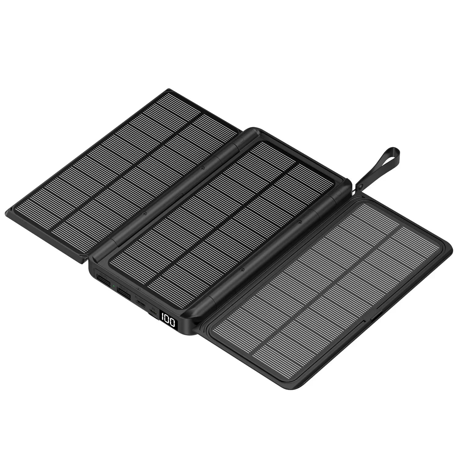 20000mAh Solar Power Bank Qi Wireless Charger 3 Solar Panel Folding Powerbank for iPhone 16 15 14 13 12 Huawei Xiaomi Poverbank