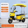 3-Wheel Electric Tricycle with Canopy Non-Tipping Wobble Scooter for Food Delivery & Courier Riders