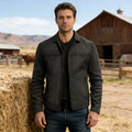 Spring And Autumn New Large Size Medium And Long Trench Coat Men's Zipper PU Leather Jacket Fashionable Windproof