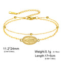 Lucktune Virgin Mary Pendant Bracelet Stainless Steel Cross Women's Red Bracelet Rouge Gold Color Jewelry Religious Amulet Gifts