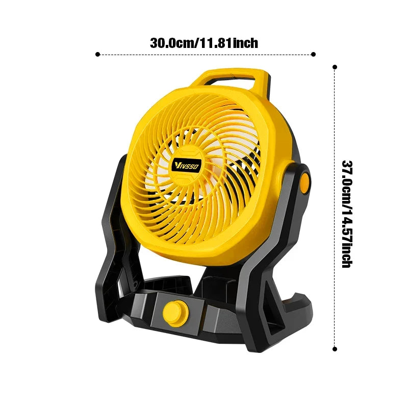 VIVSSO 12 Inch Fan 3 Speed Adjustable Outdoor Camping Table Portable Air Circulators For Dewalt 20V Battery - View 3 | SAMAG