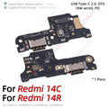 Bottom USB Charger Board Dock Connector Charging Port Flex Cable For Xiaomi Redmi Note 13 14 13C 14C 14R 13R Pro Plus 4G 5G Part