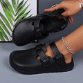 Women Designer Shoes Platform Heels Adjustable Buckle Waterproof Lightweight Chef Shoes Black Mule Clogs Casual Comfortable