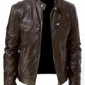 Business Style PU Leather Jacket Stand Collar Slim Fit Zipper Coat Multiple Colors Autumn New Arrival Fashion Urban Outerwear