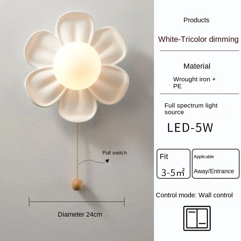 Modern Green Petals Wall Lamps Hallway AisleBalcony Porch Stair Ceiling Light wall Sconce Bedroom Study Decor Wall Lamps